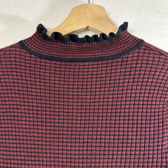 Vtg Derek Heart Turtleneck Top Womens M Striped Ribbed Slim Fit Grunge Y2K - Picture 9 of 12